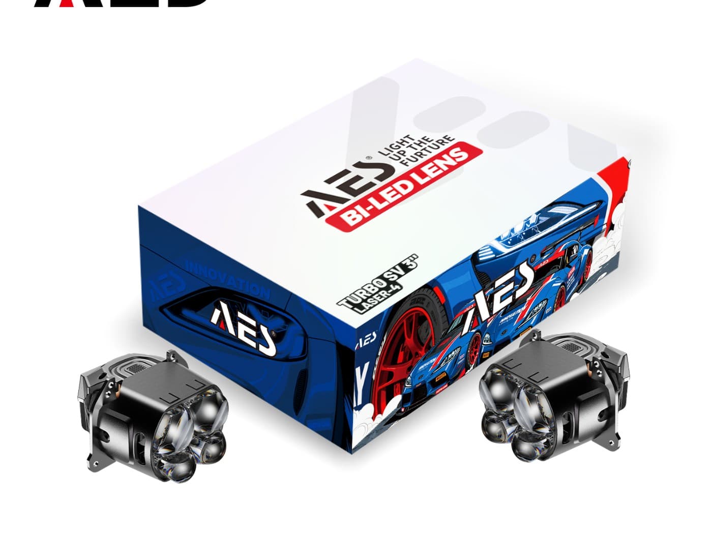 เลนส์โปรเจคเตอร์ LED สี่เหลี่ยม 5 ตา เลเซอร์ SV TURBO ขนาด 3 นิ้ว